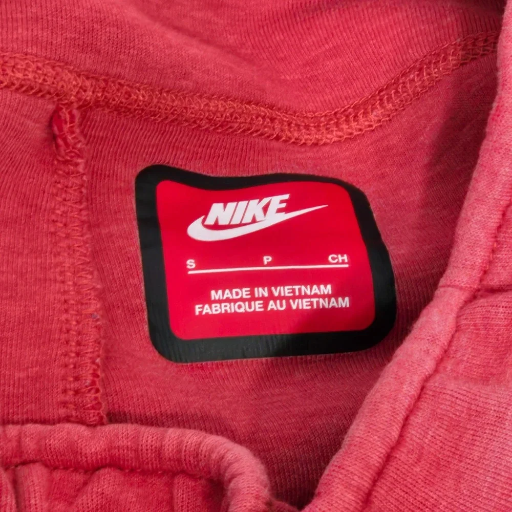 Nike Tech Fleece Shorts Womens Small Red Heathered Bonded Zip Athletic Casual